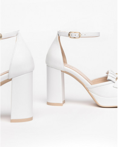 DECOLLETE' NEROGIARDINI DONNA NAPPA PANDORA BIANCO TPU CATTOLICA E409460D/707