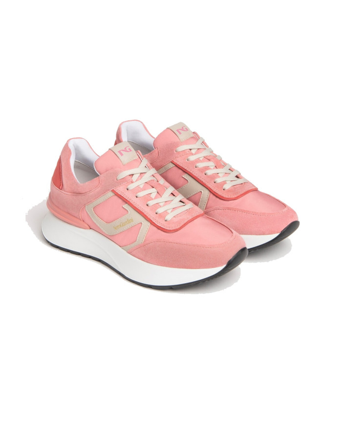 SNEAKERS NEROGIARDINI DONNA VELOUR ARAGOSTA 6969 T.PERLA SOFT SNEAKER SIERRA ROSSO SAUVA E306442D/642