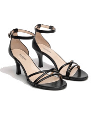 SANDALO CON TACCO NEROGIARDINI DONNA NAPPA PANDORA NERO TPU ALIMA NERO E218410DE/100