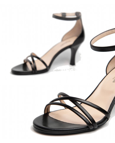 SANDALO CON TACCO NEROGIARDINI DONNA NAPPA PANDORA NERO TPU ALIMA NERO E218410DE/100