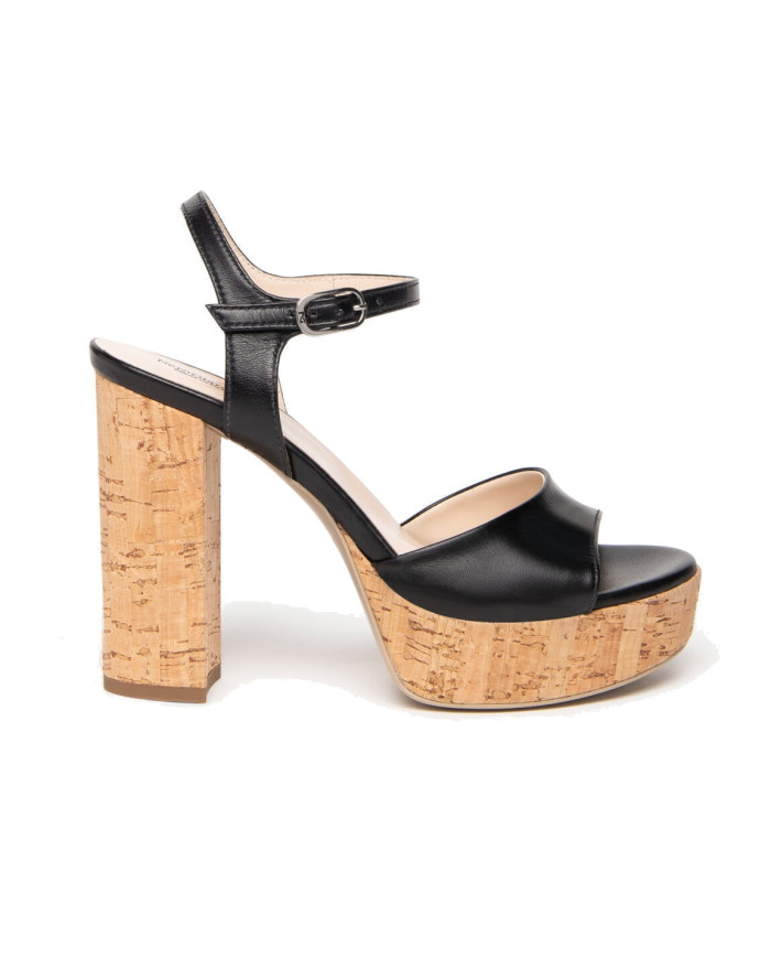 SANDALO CON TACCO  NEROGIARDINI DONNA NAPPA PANDORA NERO E307530D/100'