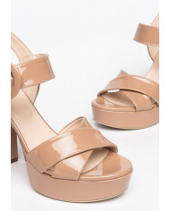 SANDALI DONNA CON TACCO VERNICE NUDO BATTIS.TPU MORELIA A POLI.MORELIA PLATO' E307210DE/626