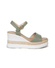 SANDALI CON ZEPPA NEROGIARDINI DONNA NAPPA PANDORA SALVIA PU.MONOD.BAGHERIA E307690D/516