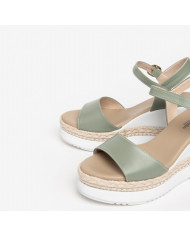 SANDALI CON ZEPPA NEROGIARDINI DONNA NAPPA PANDORA SALVIA PU.MONOD.BAGHERIA E307690D/516