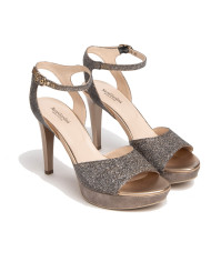 SANDALI CON TACCO NEROGIARDINI T.NOTTURNO RAME 639  TPU CASERTA DAMA NAT E307240DE/327