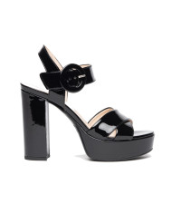 SANDALI CON TACCO NEROGIARDII DONNA VERNICE NERO BATTIS.TPU MORELIA A POLI.MORELIA PLATO' E307210DE/100