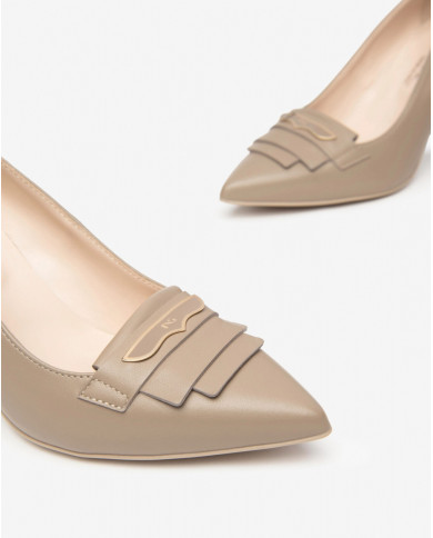 DECOLLETE NEROGIARDINI DONNA NAPPA PANDORA TORTORA TPU FONTE NATURALE TACCO 7,5CM I410800DE/406