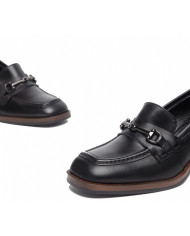 MOCASSINI CON TACCO NEROGIARDINI DONNA IN PELLE NERO I308180D/100