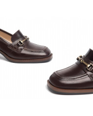 MOCASSINI CON TACCO NEROGIARDINI DONNA IN PELLE TESTA DI MORO I308180D/300