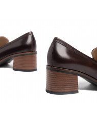 MOCASSINI CON TACCO NEROGIARDINI DONNA IN PELLE TESTA DI MORO I308180D/300