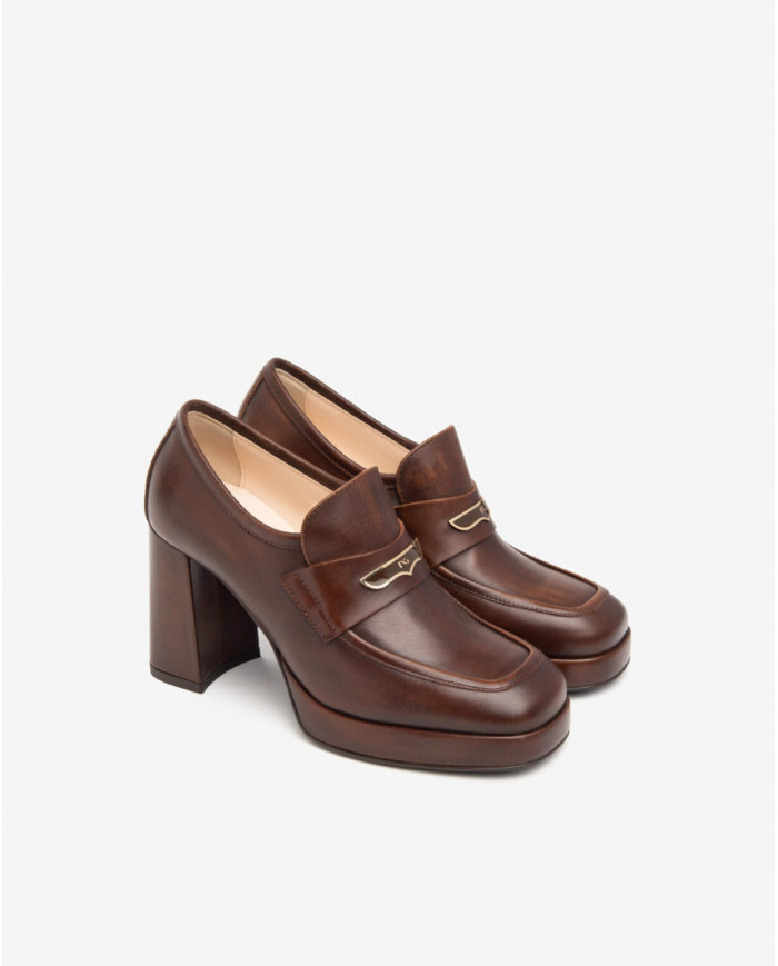 MOCASSINI NEROGIARDINI DONNA DELAVATO BEIGE TPU ORTONA FERRARA TACCO 9CM I410904D/412