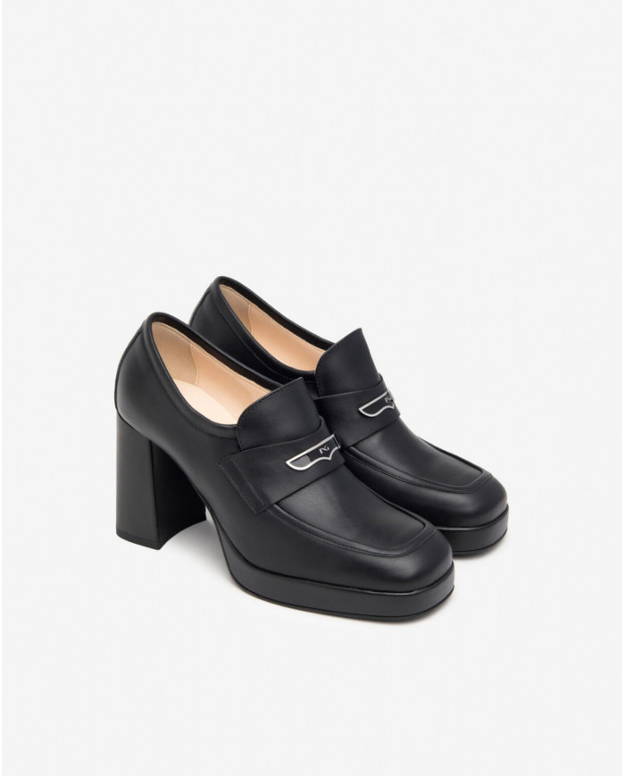 MOCASSINI NEROGIARDINI DONNA GUANTO NERO TPU PAVIA 8271 NERO TACCO 9CM  I410902D/100