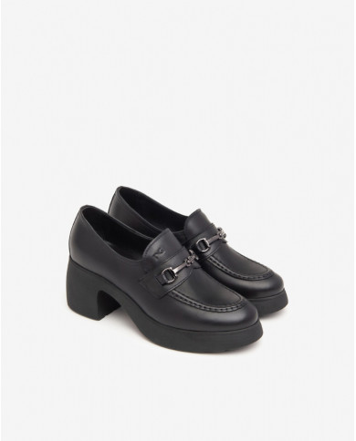 MOCASSINO NEROGIARDINI DONNA GUANTO NERO TR MURA LIGHT TACCO 7CM I411290D/100