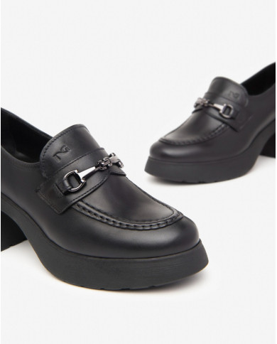 MOCASSINO NEROGIARDINI DONNA GUANTO NERO TR MURA LIGHT TACCO 7CM I411290D/100