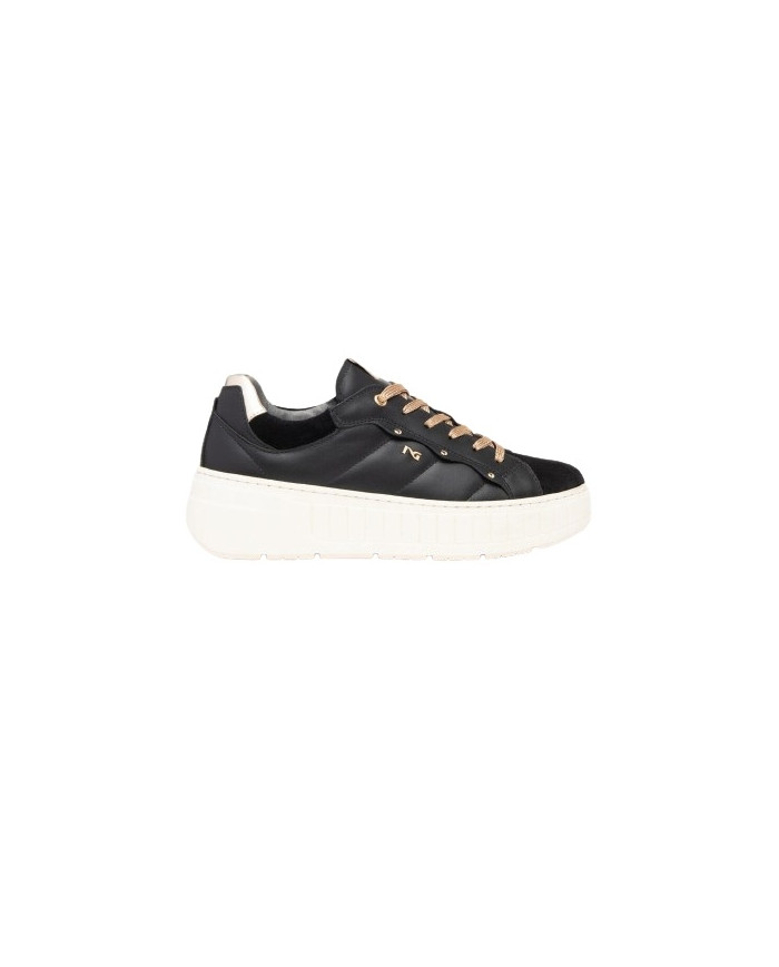 SNEAKERS NEROGIARDINI DONNA AROLD VELO NERO GUANTO NERO T.BRILL PLATINO I411630D/100