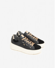 SNEAKERS NEROGIARDINI DONNA AROLD VELO NERO GUANTO NERO T.BRILL PLATINO I411630D/100