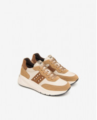 SNEAKERS NEROGIARDINI DONNA VELOUR AMBRA VELVET MILK SIERRA MALTO T.BRILL PLATINO I411524D/424