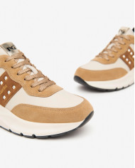 SNEAKERS NEROGIARDINI DONNA VELOUR AMBRA VELVET MILK SIERRA MALTO T.BRILL PLATINO I411524D/424