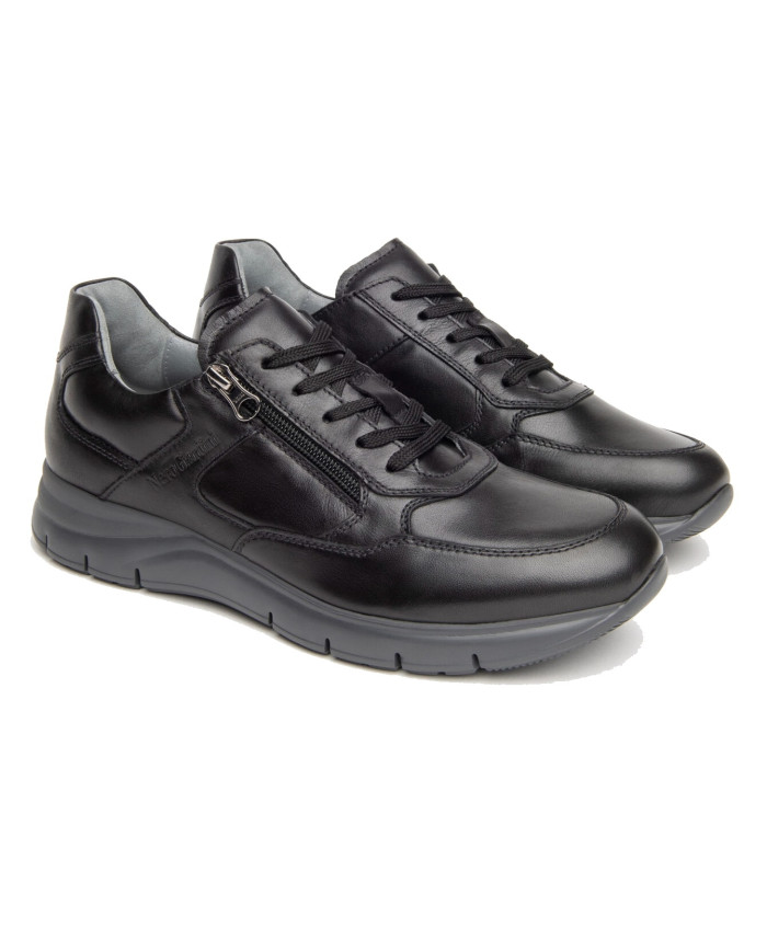 SNEAKERS NEROGIARDINI UOMO IN PELLE NERO ZIP I102153U/100