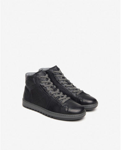 SNEAKERS NEROGIARDINI UOMO PELLE OSAKA NERO OSAKA BLU TR LEGNANO COBE I400440U/100