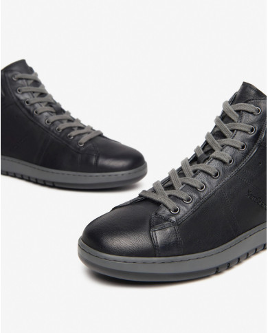 SNEAKERS NEROGIARDINI UOMO PELLE OSAKA NERO OSAKA BLU TR LEGNANO COBE I400440U/100