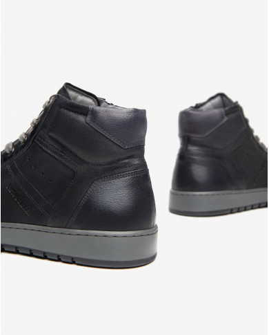 SNEAKERS NEROGIARDINI UOMO PELLE OSAKA NERO OSAKA BLU TR LEGNANO COBE I400440U/100