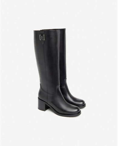 STIVALI NEROGIARDINI DONNA IN PELLE GUANTO NERO TR IMOLA TACCO 6,5CM I411790D/100