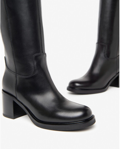 STIVALI NEROGIARDINI DONNA IN PELLE GUANTO NERO TR IMOLA TACCO 6,5CM I411790D/100