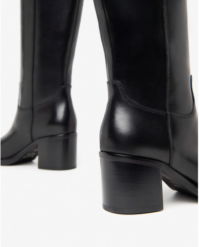 STIVALI NEROGIARDINI DONNA IN PELLE GUANTO NERO TR IMOLA TACCO 6,5CM I411790D/100