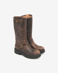 STIVALI NEROGIARDINI DONNA IN PELLE AVIATOR T.MORO TR PULA I411984D/300