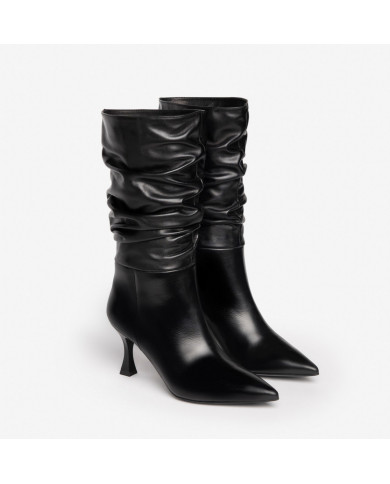 STIVALI NEROGIARDINI DONNA IN PELLE NERO TACCO 7,5 CM ZIP  I205587DE/100