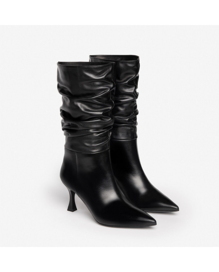 STIVALI NEROGIARDINI DONNA IN PELLE NERO TACCO 7,5 CM ZIP  I205587DE/100