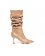 STIVALI NEROGIARDINI DONNA IN PELLE BEIGE TACCO 7,5 CM ZIP  I205587DE/412