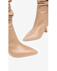 STIVALI NEROGIARDINI DONNA IN PELLE BEIGE TACCO 7,5 CM ZIP  I205587DE/412