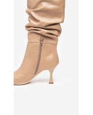 STIVALI NEROGIARDINI DONNA IN PELLE BEIGE TACCO 7,5 CM ZIP  I205587DE/412