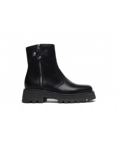 STIVALETTI NEROGIARDINI DONNA IN PELLE NERO ZIP I309031D/100