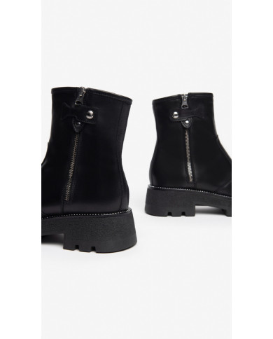 STIVALETTI NEROGIARDINI DONNA IN PELLE NERO ZIP I309031D/100