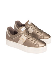 SNEAKERS NEROGIARDINI DONNA IN PELLE BROWN IVORY I308412D/322