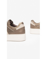 SNEAKERS NEROGIARDINI DONNA IN PELLE BROWN IVORY I308412D/322