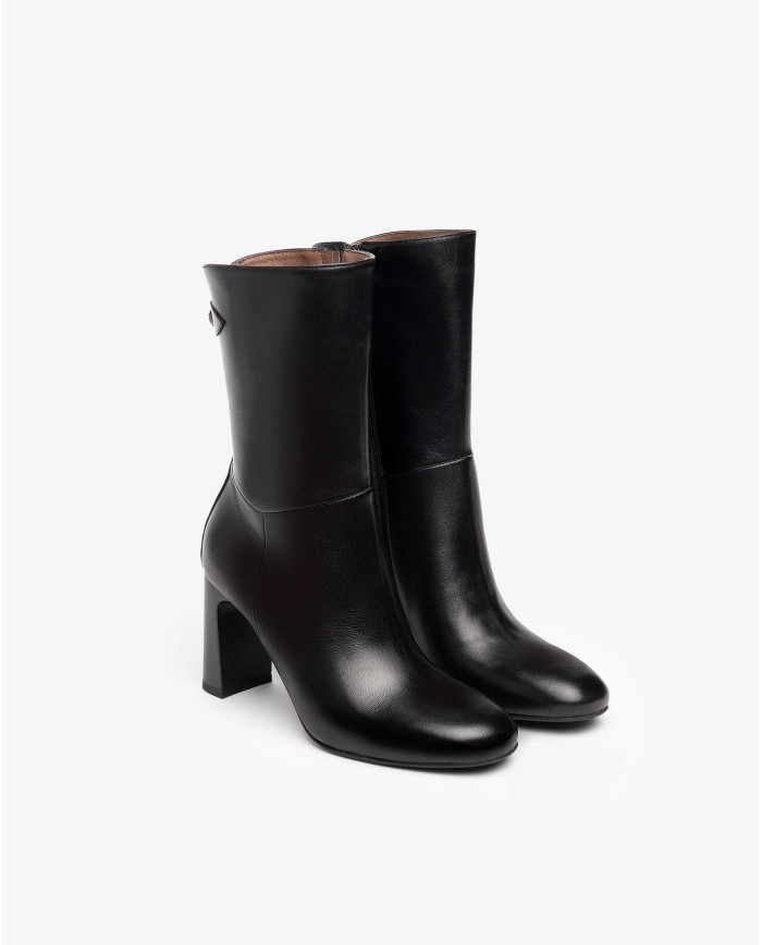 TRONCHETTO NERO GIARDINI VITELLO NERO TACCO 8,5CM I205660DE/100