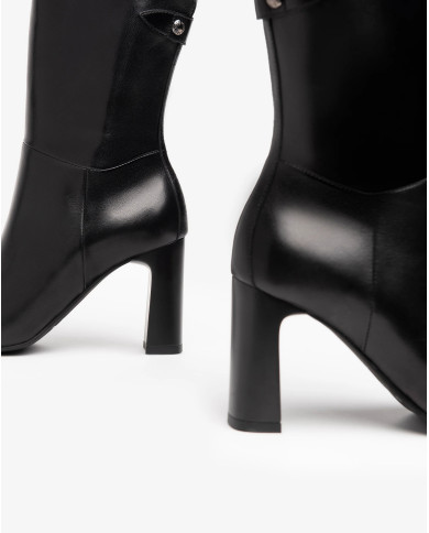 TRONCHETTO NERO GIARDINI VITELLO NERO TACCO 8,5CM I205660DE/100