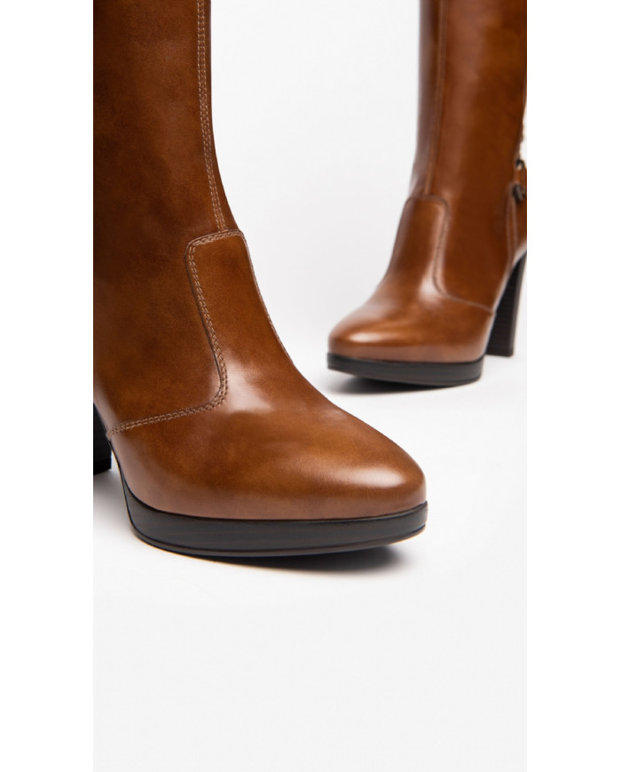 STIVALE NEROGIARDINI DONNA MANOLETE COLORE CUOIO 9.5CM I205740D/400
