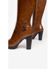 STIVALE NEROGIARDINI DONNA MANOLETE COLORE CUOIO 9.5CM I205740D/400