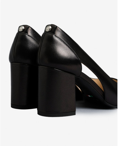 DECOLLETE' NEROGIARDINI DONNA PELLE NERO TACCO 7,5CM E409430D/100