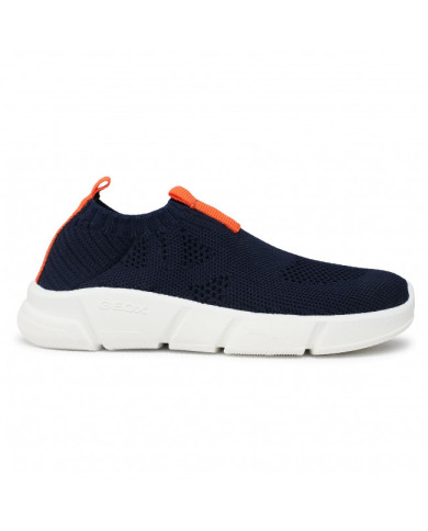 SNEAKERS GEOX BAMBINO J ARIL B. A - TESS. A MAGLIA NAVY/ORANGE J02DMA 0006K C0820