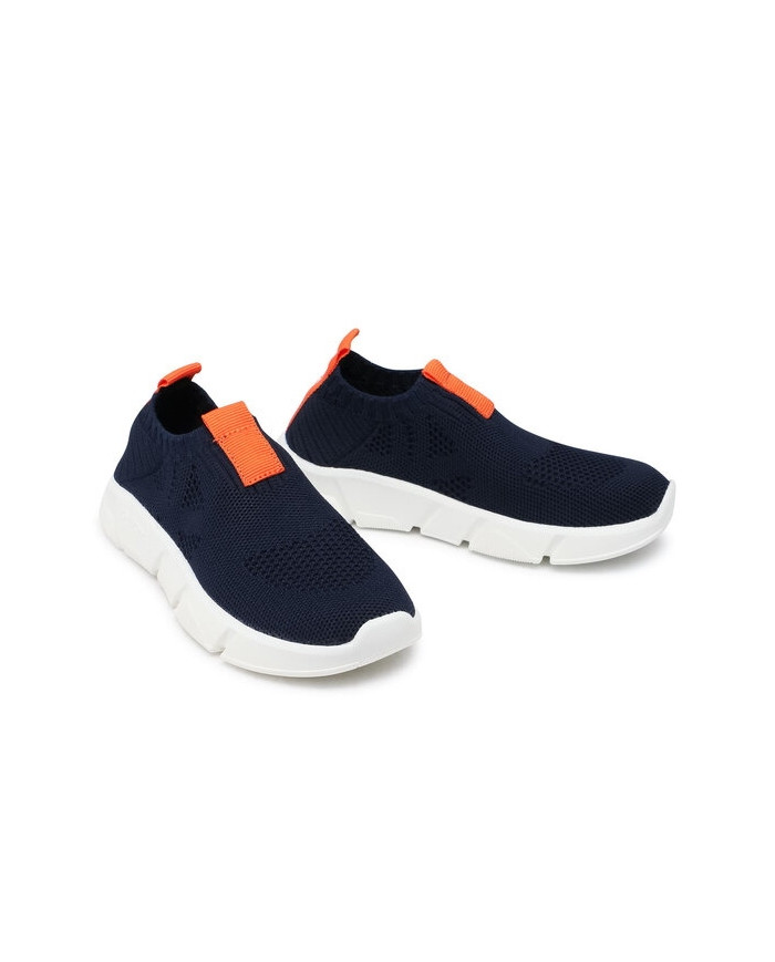 SNEAKERS GEOX BAMBINO J ARIL B. A - TESS. A MAGLIA NAVY/ORANGE J02DMA 0006K C0820