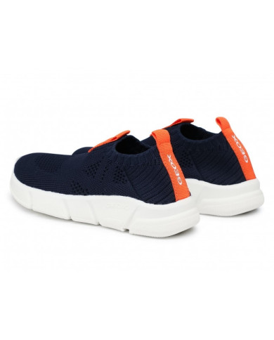 SNEAKERS GEOX BAMBINO J ARIL B. A - TESS. A MAGLIA NAVY/ORANGE J02DMA 0006K C0820
