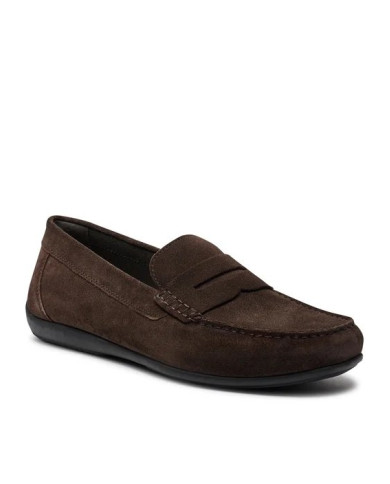 MOCASSINI GEOX UOMO U ASCANIO C - SCAM.  DK BROWN SLIP-ON U450WC 00022 C6006