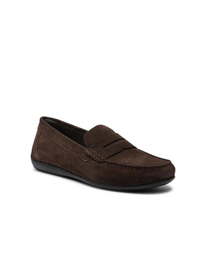 MOCASSINI GEOX UOMO U ASCANIO C - SCAM.  DK BROWN SLIP-ON U450WC 00022 C6006