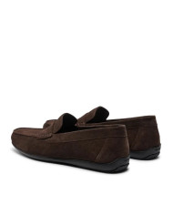 MOCASSINI GEOX UOMO U ASCANIO C - SCAM.  DK BROWN SLIP-ON U450WC 00022 C6006